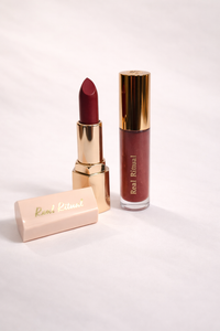 Bhumi with Cappuccino (Pink brown lipstick with light brown gloss)