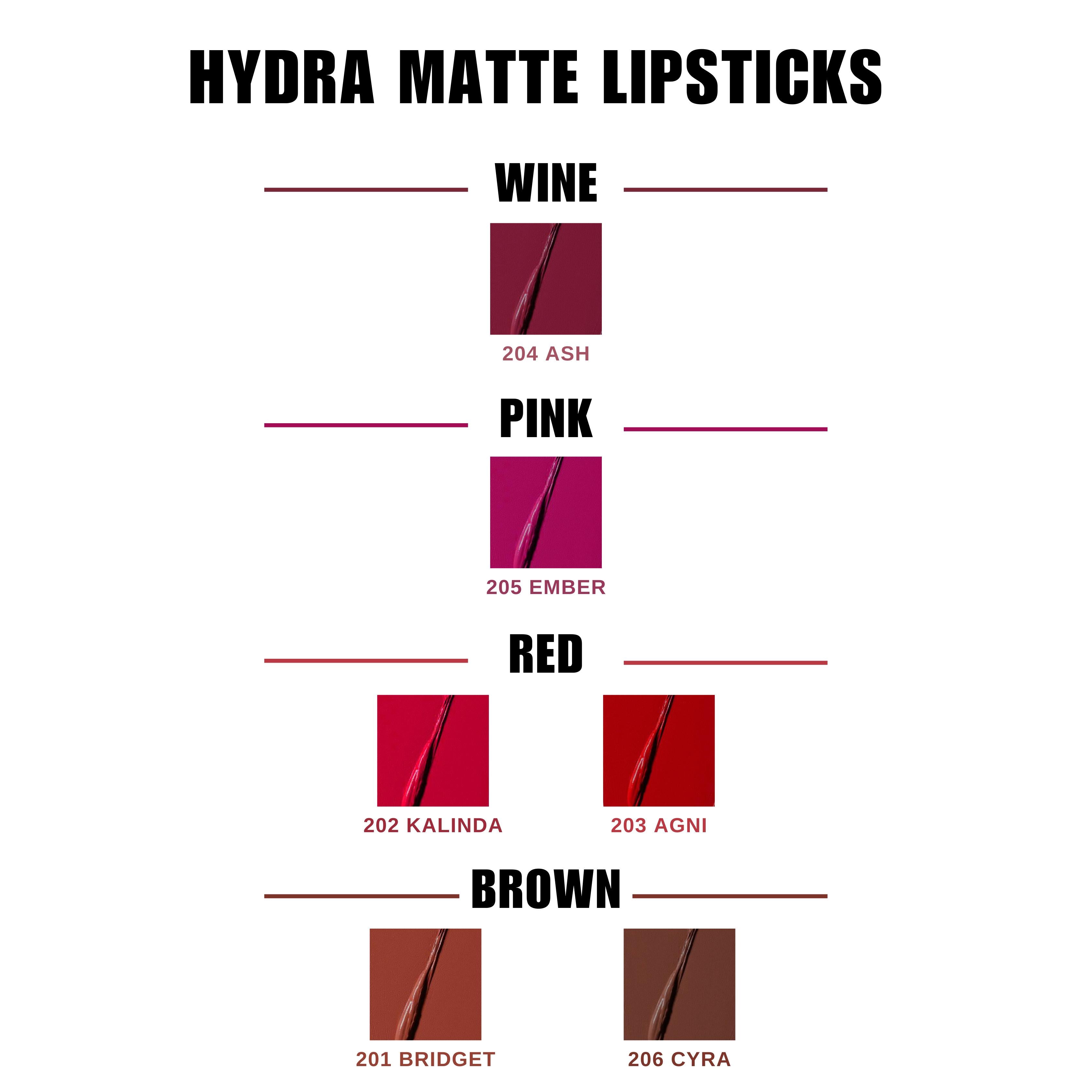 Combo Hydra Matte Lipstick (Choose any 3 at Rs.799)