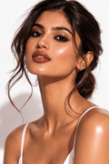 Peach Radiance(Peach-brown warmth meets golden glow )