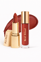 Sienna with Cappuccino (Peach brown lipstick with light brown gloss )
